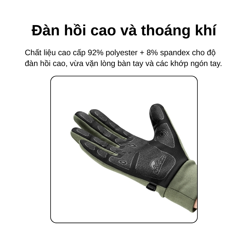 Găng tay chống trượt cảm ứng naturehike gl10 nh20fs032 Găng tay chống trượt cảm ứng naturehike gl10 nh20fs032