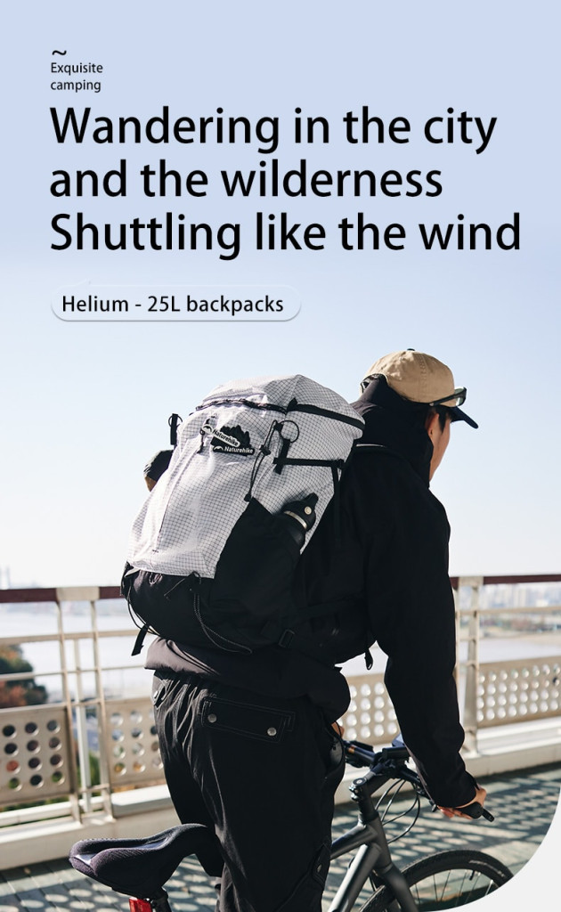 Balo naturehike 25l siêu nhẹ helium cnk2300bb017 6. Dây đeo vai trợ lực êm ái trên balo helium naturehike 25 lít