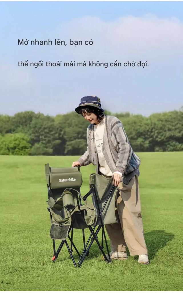 Ghế ngả lưng naturehike cnk2550jj019 Kích thước xếp gọn 17x17x90cm của thiết bị glamping sea star 002.