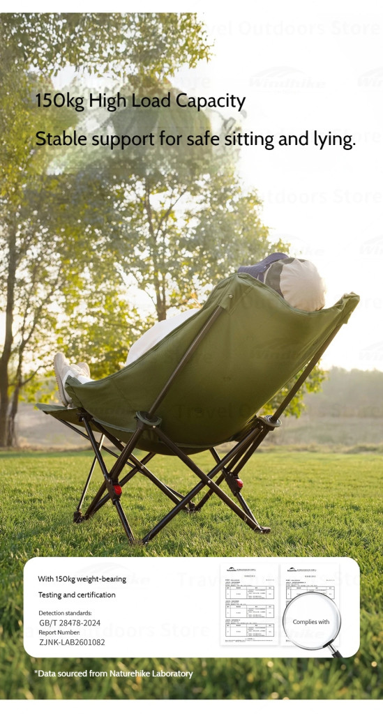 Ghế xếp dã ngoại naturehike cnk2450jj020 có gác chân Kích thước mở rộng thực tế của ghế thư giãn naturehike sea star