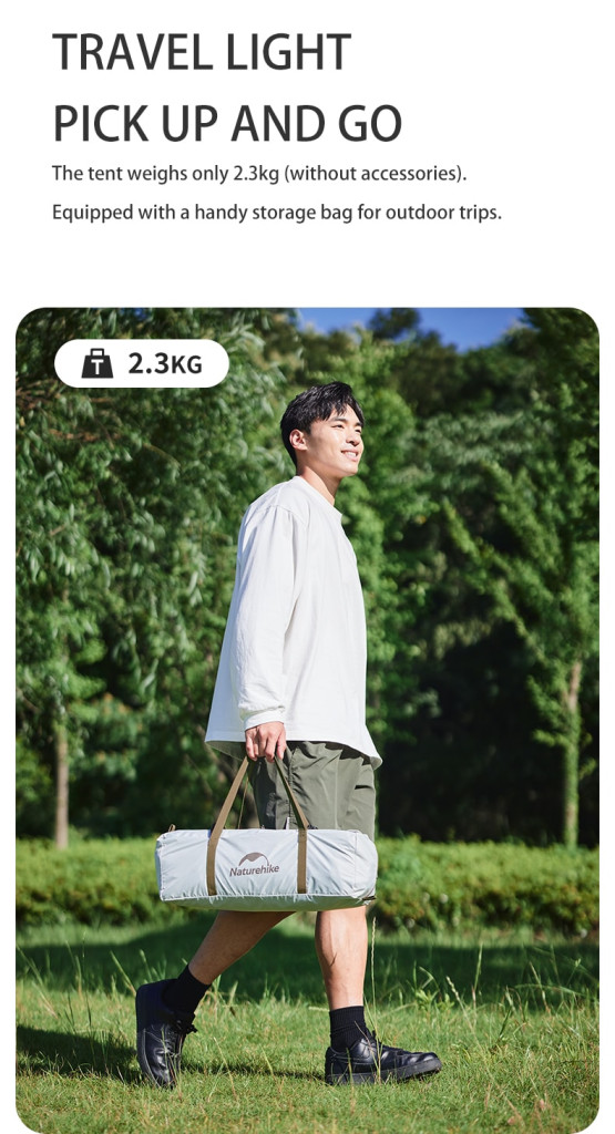 Lều 3 người naturehike ultralight cnk2300zp024 Kích thước đóng gói nhỏ gọn của lều dã ngoại siêu nhẹ naturehike cnk2300zp024