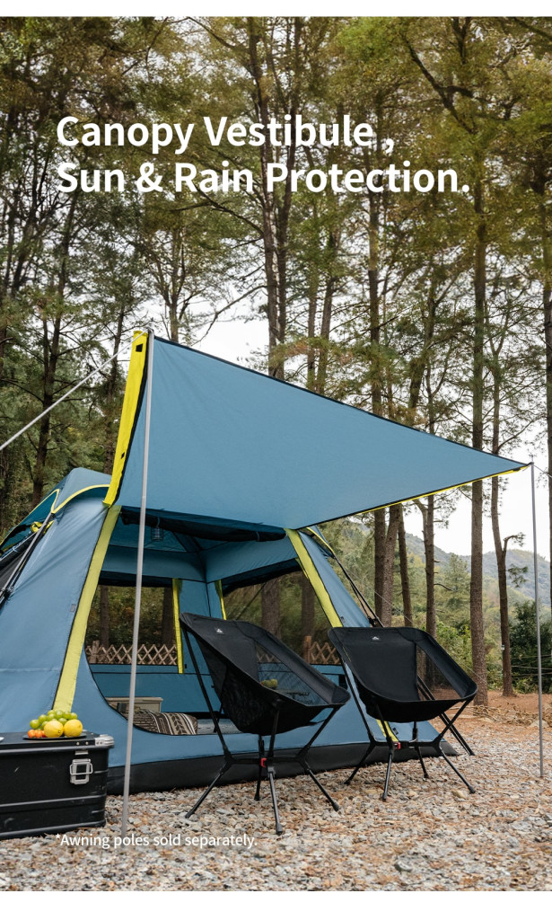 Lều tự bung naturehike cape lite cnk2650ws022 4-6 người Mặt sau lều cắm trại 4 người naturehike mã hiệu cnk2650ws022