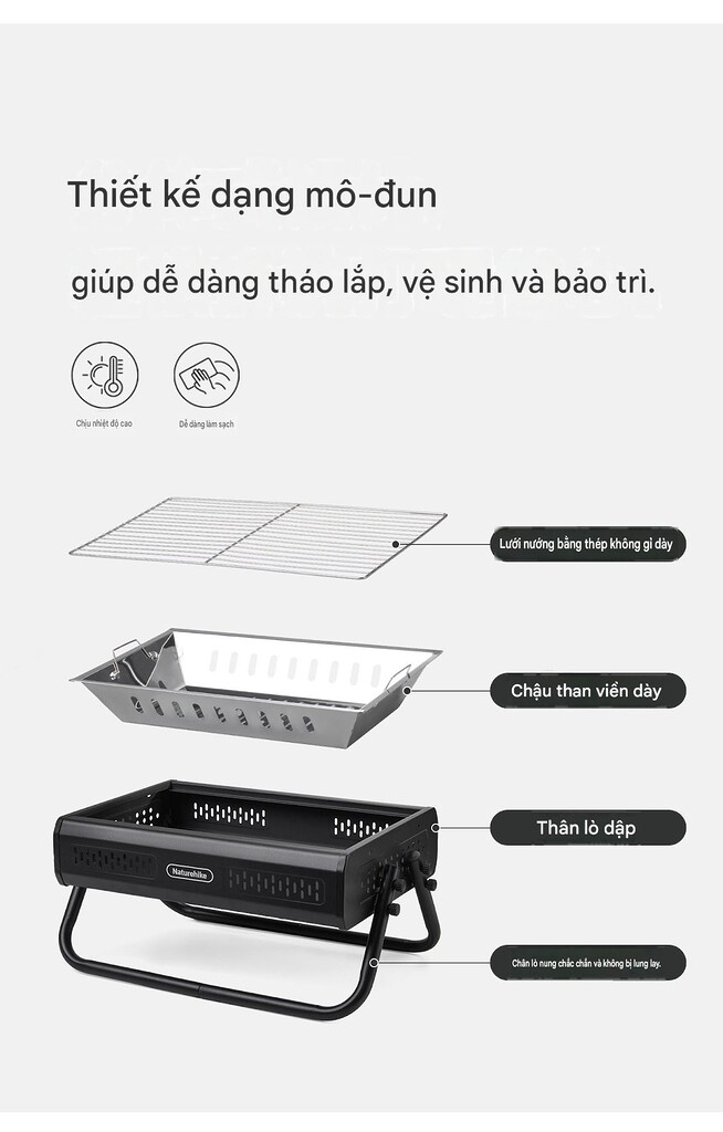 Bếp nướng bbq dã ngoại để bàn misty naturehike cnk2650cf011 gấp gọn tiện lợi Bếp nướng bbq dã ngoại để bàn misty naturehike cnk2650cf011 gấp gọn tiện lợi