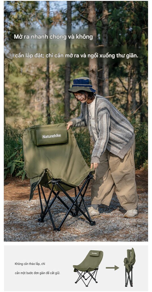 Ghế xếp lưng cao naturehike cnk2550jj019 seastar 002 ngả lưng 145 độ có gối tựa Ghế xếp lưng cao naturehike cnk2550jj019 seastar 002 ngả lưng 145 độ có gối tựa