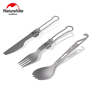 Muỗng Nĩa Gấp Gọn Titanium Naturehike NH19C001-J siêu nhẹ