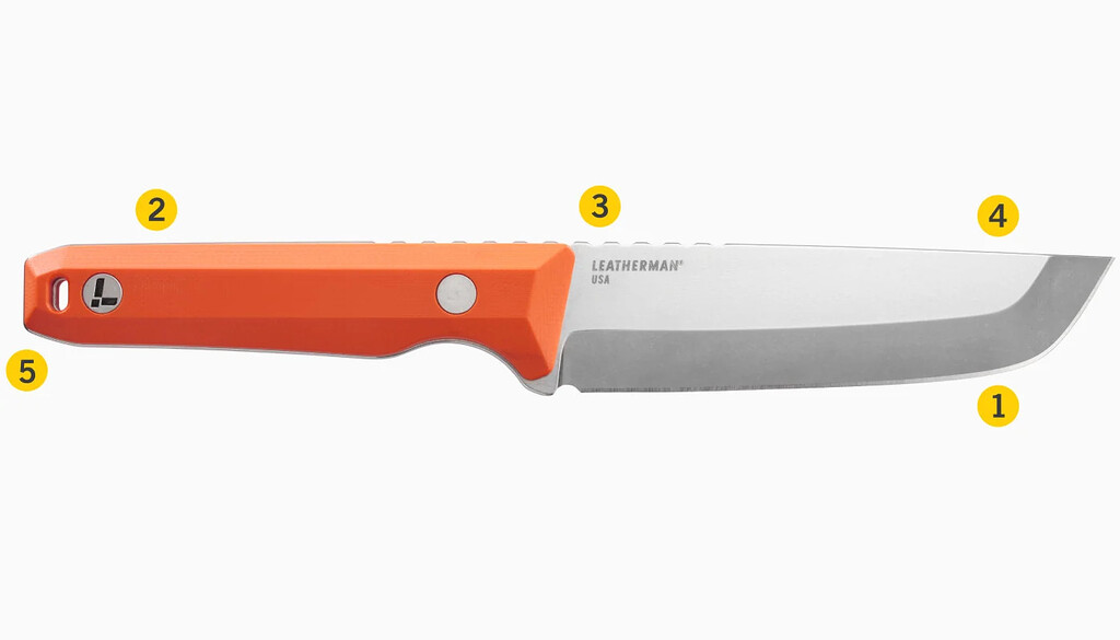 Cấu tạo full-tang lưỡi và cán liền khối chịu tải cực hạn trên dao leatherman pioneer