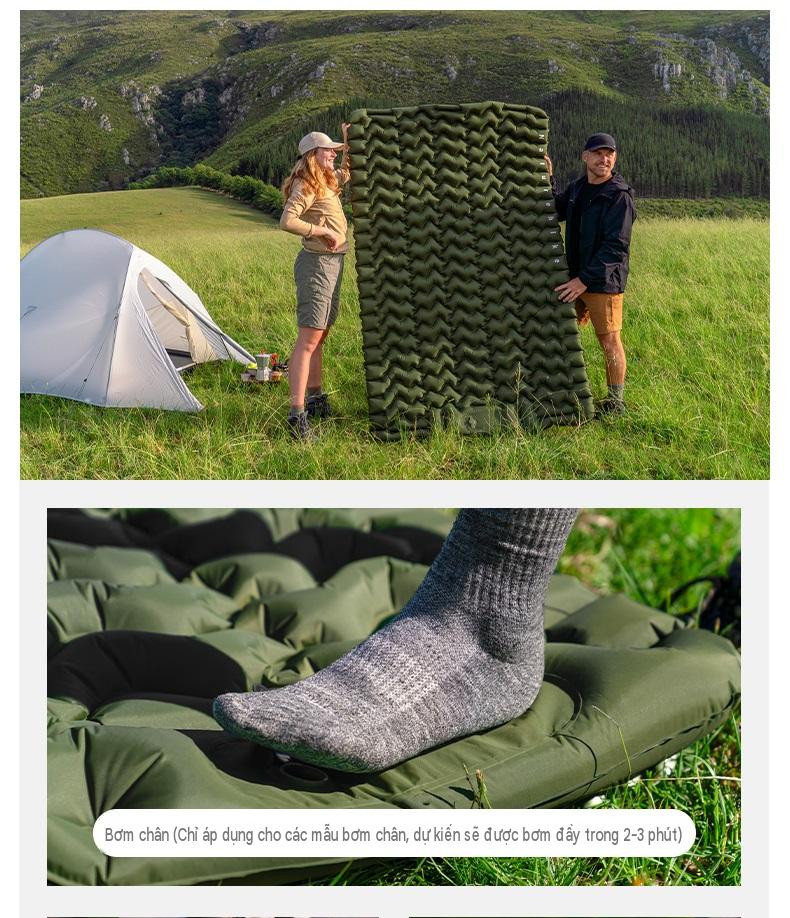 Đệm hơi naturehike fc01 bơm chân cnk2550ws019 1-2 người Kích thước rộng rãi cho 2 người nằm của đệm đôi naturehike fc01