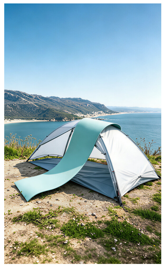 Bề mặt màu xanh sương mù fog blue hiện đại của đệm dã ngoại siêu nhẹ naturehike