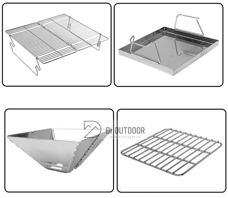Bếp nướng xếp gọn cắm trại dã ngoại campingmoon mt-2 Bếp nướng xếp gọn dã ngoại cắm trại thép không gỉ campingmoon mt-2