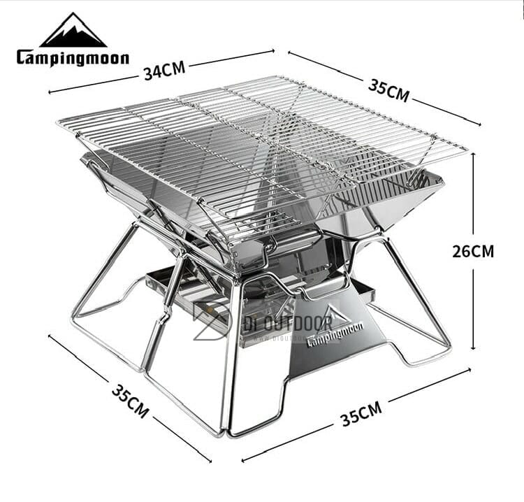 Bếp nướng xếp gọn cắm trại dã ngoại campingmoon mt-2 Bếp nướng xếp gọn dã ngoại cắm trại thép không gỉ campingmoon mt-2