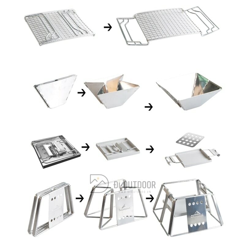 Bếp nướng mini xếp gọn campingmoon x-mini Bếp nướng xếp gọn mini campingmoon cho 1-2 người