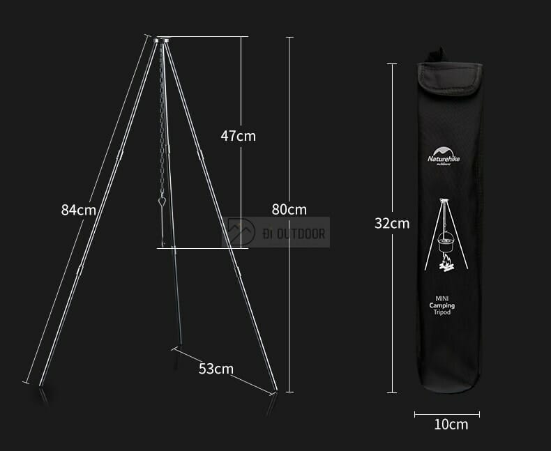 Giá treo nồi dã ngoại cắm trại gấp gọn naturehike Giá treo nồi dã ngoại cắm trại gấp gọn naturehike